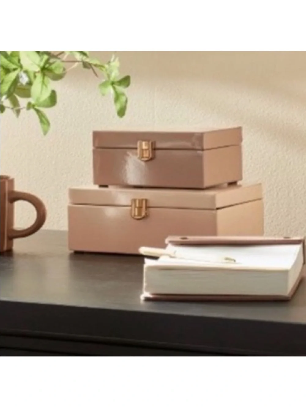 Hearth & Hand with Magnolia Metal Tan Latch Box